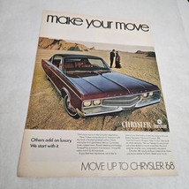 Chrysler New Yorker Make Your Move to &#39;68 Vintage Print Ad 1967 - $10.98