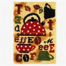 Latch Hook Kettle Throw Kit - Colorful DIY Rug Embroidery Set for Kids and Adult - £45.83 GBP