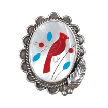 sz8.25 Large Zuni sterling redbird ring - $123.75