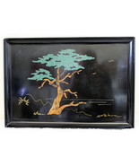 Vintage Couroc Bonsai Inlay Motif Serving Tray ~ Bar TV Dinner Cocktail ... - £59.20 GBP