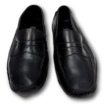 Sax Fifth Avenue Mens Shoes Size 8 Black Loafers Driving Leather Black USA - £31.07 GBP