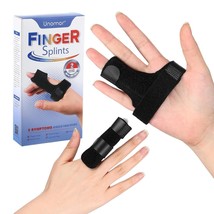 Trigger Finger Splint Knuckle Brace 2 Pieces Adjustable Finger Padded Straighten - £27.62 GBP