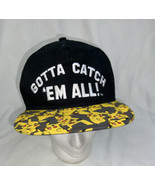 Youth Size Cap Pokemon Pikachu &quot;Catch &#39;Em All&quot; Baseball Hat Black/Yellow - £7.83 GBP