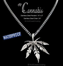 Stainless Steel Pendant /STAINLESS Steel Chain Necklace Stash Pot Cannabis Weed&#39; - $29.67