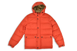 American Eagle Mens 1067800 Hooded Puffer Down Jacket Coat, Orange, Small 7343-7 - £63.25 GBP