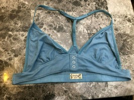 NWOT Intimately Free People Ribbed Triangle Cup Braletter Racerback Blue SZ XS - £9.48 GBP
