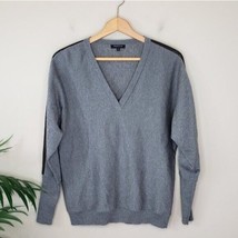 Lafayette 148 | Shimmery Gray V-neck Sweater, womens size small - £69.76 GBP