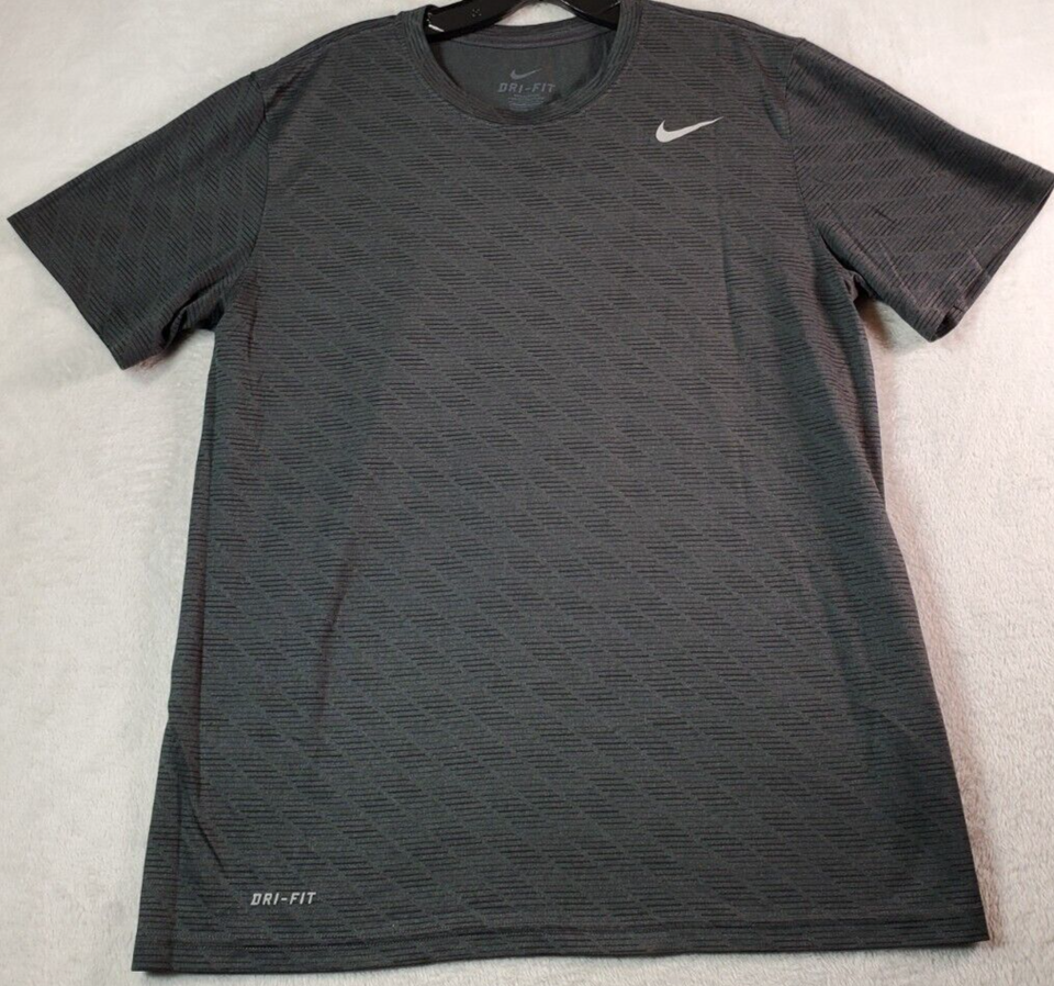 Nike T Shirt Unisex Size Medium Gray 100% Polyester Short Sleeve Round N... - $9.39