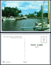 FLORIDA Postcard - Ft. Lauderdale, Boats Along New River O21 - £2.32 GBP