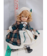 Vintage Porcelain Bisque Girl Doll Figurine with Articulated Movable Arm... - £6.23 GBP