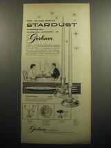 1958 Gorham Ad - Stardust Candlesticks, Silverware, Candelabra, Sandwich Plate - £14.52 GBP