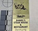 Matchbook Cover  Daniel’s Steak House &amp; Restaurant Okeechobee, FL gmg  U... - $12.38