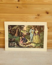 Vintage 1957 Currier &amp; Ives Lithograph A Summer Ramble Calendar May - £39.91 GBP