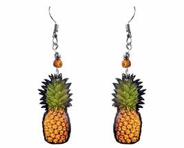 Pineapple Fruit Graphic Dangle Earrings - Womens Fashion Handmade Jewelry Food T - $17.81