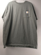 Carhartt Men Size Large Olive Green Short Sleeve Relaxed Fit Pocket Tee 1389 - £13.69 GBP