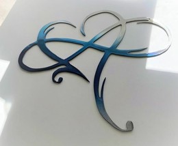 Infinity Heart - Metal Wall Art - Blue Tinged 18 1/2&quot; x 15&quot; - $38.94