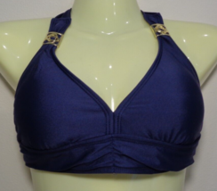 Antonio Melani Size Small Removable Soft Cups Slider Halter Navy New Bikini Top - £54.60 GBP