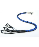 PU Leather Motorcycle Whip Get Back whip with Skull Tassles 36&quot; BLUE / B... - $29.99