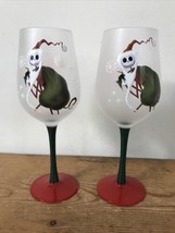 Pair Disney Nightmare Before Christmas Jack Skellington Wine Glasses Goblets - $59.99