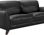 Armen Living Jedd Contemporary Sofa in Black Leather with Brown Wood Legs - $2,449.99