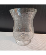 VINTAGE Clear CRACKLE Glass Footed Vase - 7.5 &quot; Tall - $16.28 CAD