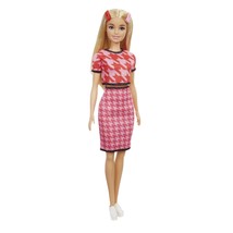Barbie Fashionistas Doll with Long Blonde Hair &amp; Houndstooth Crop Top &amp; ... - £7.75 GBP