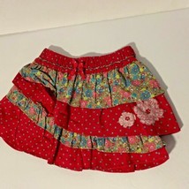 Lovely Girls Orchestra Sz 2 Years 92 Cm Tiered Pink Floral Polka Dot Skirt  - £7.02 GBP
