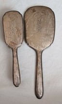 Antique Reed Barton Sterling Silver Hand Mirror Hair Brush Dresser Set M... - $233.74