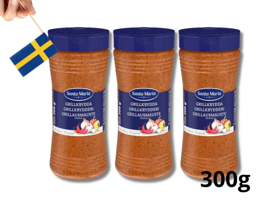 3 Containers Santa Maria Grillkrydda Seasoning - 300g (10.58 oz) - $59.90
