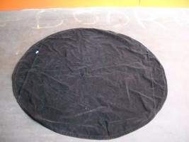 VINTAGE Black VELVET Table Cloth ROUND Design SIDE Flaps RIBBON Edge UND... - $38.09
