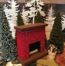 Miniature Fireplace w/ real firewood | 1:12 Doll House &amp; O Scale Train Scenery - £16.72 GBP