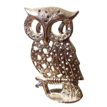 Torino Owl Pierced Stud Earring Holder Freestanding 5.25&quot;t Silver Tone Vintage  - £10.24 GBP