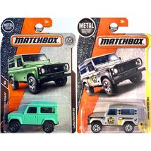Matchbox 2017 and 2018 Land Rover 90 in Green and Silver SET OF 2 - £18.31 GBP