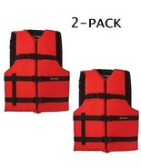 Life Jackets 2 Red Adult Type III Universal Boating Vest Large Ski Jacket - €39,81 EUR