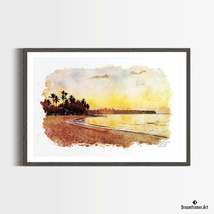 Premium Art Print Las Terenas Beach in Watercolors, by Dreamframer Art - £30.80 GBP+