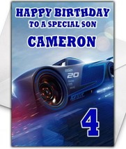 JACKSON STORM Personalised Birthday Card - Large A5 - Disney Cars - £3.11 GBP