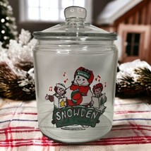 Vtg 1998 Snowden &amp; Friends Raggedy Ann &amp; Andy Clear Glass Cookie Jar 9in... - £10.38 GBP