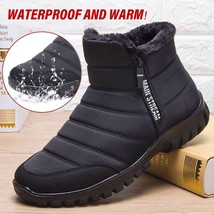 winter boots men waterproof snow men shoes flat Casual Winter Shoes Ankle Boots  - £38.39 GBP