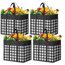 Reusable Grocery Bags,4-Pack, Foldable Reusable Shopping Tote Bags Bulk ... - $18.99
