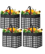 Reusable Grocery Bags,4-Pack, Foldable Reusable Shopping Tote Bags Bulk ... - £14.93 GBP