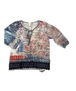 Chico&#39;s Top Women&#39;s Size Large ( Chicos size 2) Floral Peasant blouse Kn... - €11,88 EUR