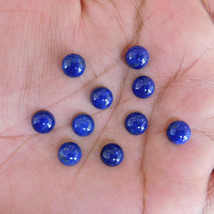 15x15 mm Round Natural Lapis Lazuli Cabochon Loose Gemstone Wholesale Lot 2 pcs - £7.90 GBP