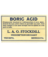 Vintage Pharmacy Label BORIC ACI L.A.O. STICKDILL Druggist Triumph Minne... - $22.48