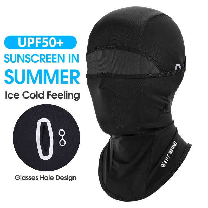 WEST BI Summer Cycling Ice Silk Balaclava Motorcycle Bicycle UV Protection Full  - £100.05 GBP