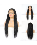  Salon Hand Made 20 Inch Micro Box Braid Natural Black Synthetic Lace Fr... - $122.09 CAD