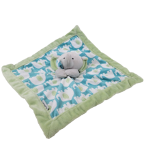Carters Elephant Lovey Security Blanket Plush Green Blue White Soft Baby Toy - £9.57 GBP
