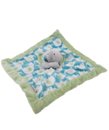Carters Elephant Lovey Security Blanket Plush Green Blue White Soft Baby Toy