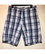 Chaps Plaid Shorts Mens Size 32 Blue White Red 100% Cotton Q58 - $282.52 MXN