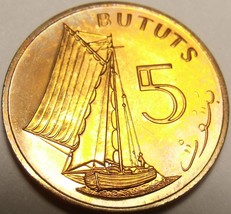 Gambia 5 Bututs, 1971 RARE Proof~32,000 Minted~Sailing Vessel~Free Shipping - $7.83