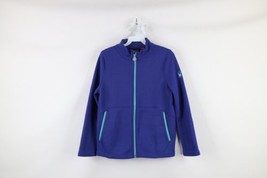 Spyder Girls Size XL Spell Out Ribbed Knit Full Zip Skiing Fleece Jacket Purple - £27.33 GBP